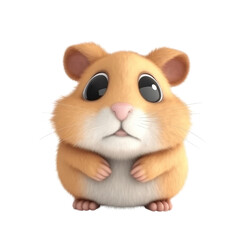Cartoon Hamster PNG Cutout, Generative AI