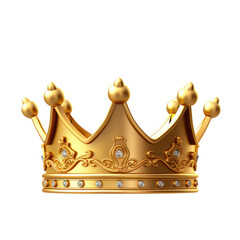 3D king crown illustrations, on transparency background PNG