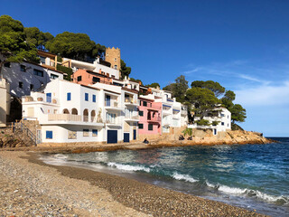 Fototapeta premium Mediterranean coast in Girona. Sa Tuna cove. Begur, Catalunya, Spain
