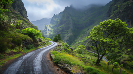 Fototapeta na wymiar Portugal Madeira Mountain road