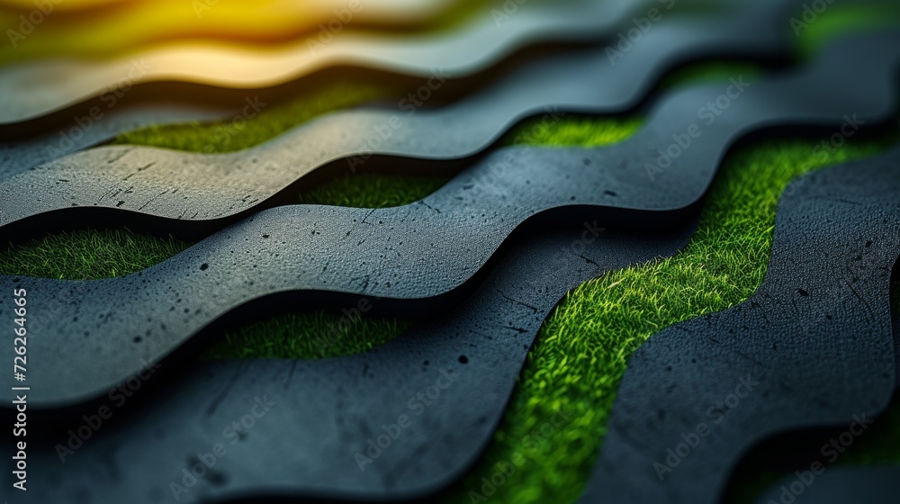 Aufkleber The surface is black and green with the gradient is the surface with templates metal texture soft lines tech gradient abstract diagonal background silver black sleek.