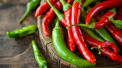Foto op Plexiglas Red and green chili peppers © Rimsha