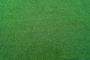 Green artificial grass natural background, top view.