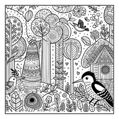 Enchanted Forest Relaxing Coloring Patterns