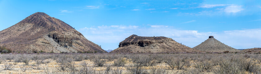 basalt butte landscape, near Gobas,  Namibia