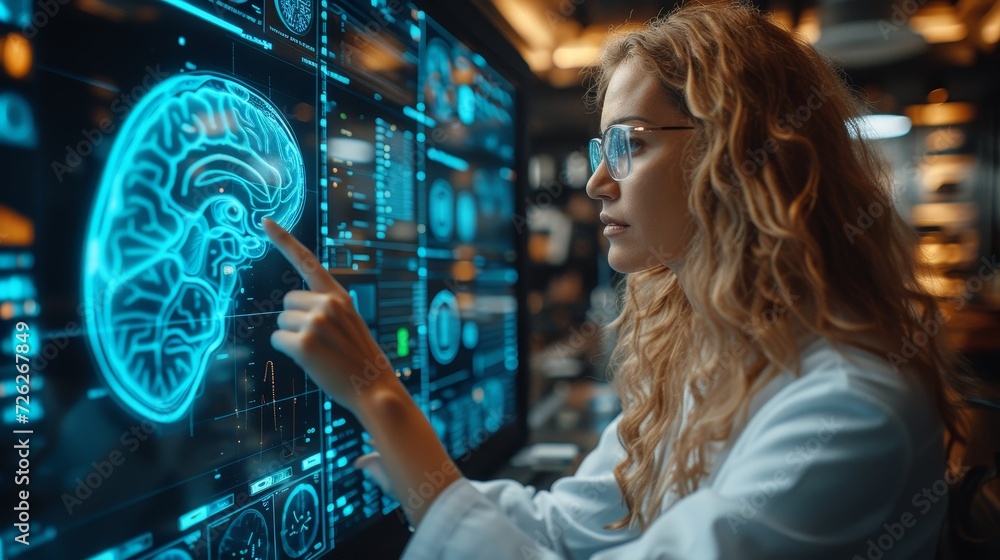 Aufkleber an ar of healthcare and network connection on hologram modern ui for liver treatment and diagnostics