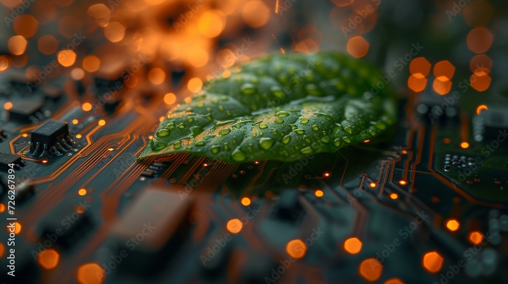 Aufkleber nature with digital convergence and technological convergence. green computing, green technology, gr