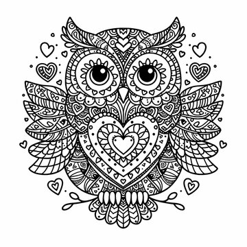 valentines day owl illustration