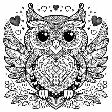 valentines day owl illustration