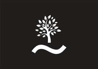 this is a tree and text A logo design