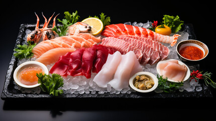 Tasty Japanese seafood - obrazy, fototapety, plakaty