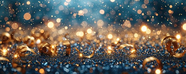 Frohes neues Jahr 2024 Silvester Neujahr Feiertag Grußkarte Banner - Goldenes Feuerwerk und Wunderkerzen, Hintergrund Himmel schwarz, Generative AI  - obrazy, fototapety, plakaty