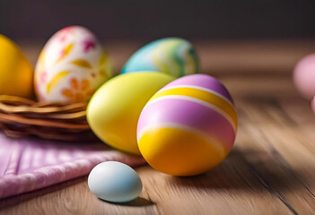 Fototapeta premium AI Generative illustration of a traditional Easter holiday design scene
