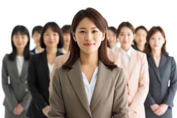 Fototapeta na wymiar 日本人の女性会社員のグループ・チームのイメージ（チームワーク・仲間・全社）