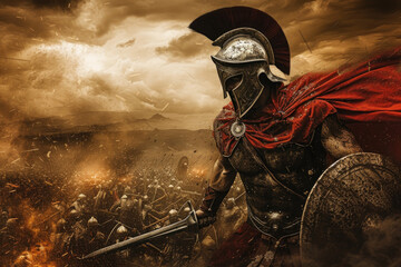 Spartan on the battlefield
