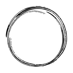Circle frame icon, grunge element border background shape template for decorative doodle for design illustration