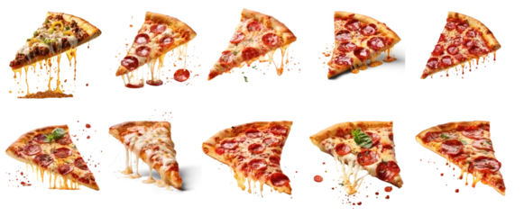Foto op Canvas A slice of pizza on transparency background PNG © KimlyPNG