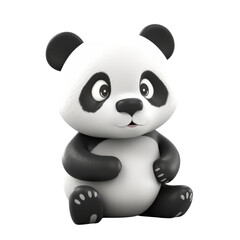 Cartoon Panda PNG Cutout, Generative AI