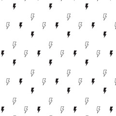 Pattern lightning bolt. Black flash vector pattern. Black and white flash. Bolt pattern. Lightning symbol. Lightning bolts pattern in cartoon, comic style. Thunder lights wallpaper. White background