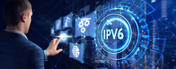 Business, Technology, Internet and network concept. IPV6 abbreviation. Modern technology concept.