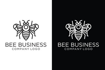 Bee Logo Design Template Vector illustration logo inspiration and design template or badge. Organic and eco-friendly honey label - bee. Linear style