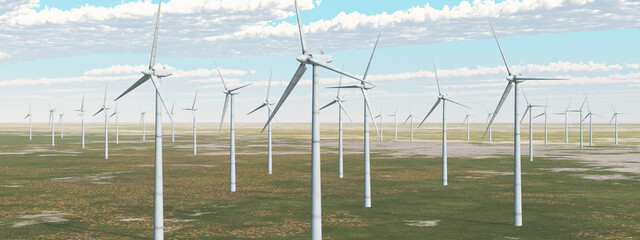 Windkraftanlagen in einer Landschaft - 726274676