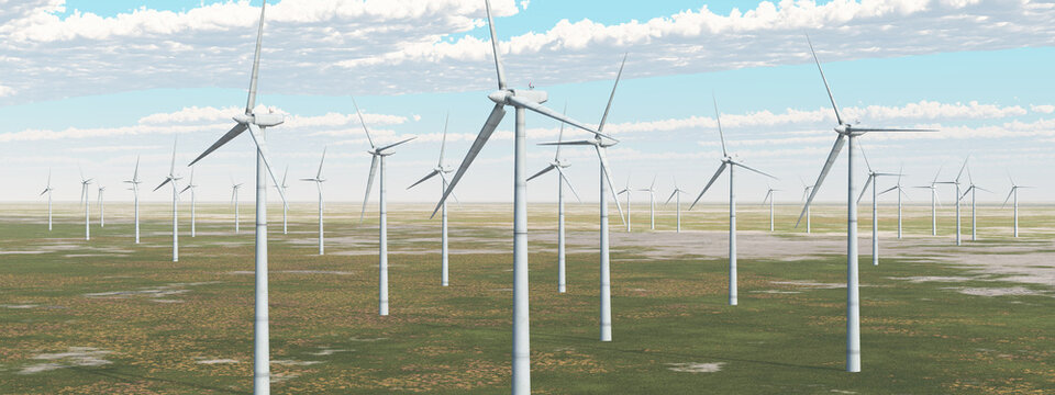Windkraftanlagen in einer Landschaft