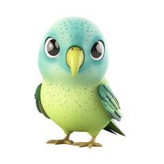 Cartoon Parakeet PNG Cutout, Generative AI