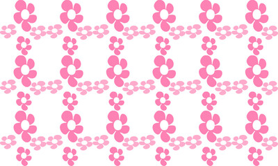 Seamless floral pattern. Pink flowers on a white background, two tone pink flowers grid repeat style, replete image design for fabric printing patter
