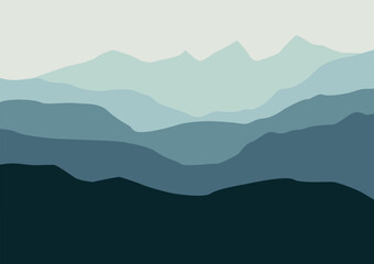 Fototapeta na wymiar landscape mountains, vector illustration for background design.