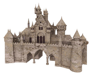 Mittelalterliches Schloss der Fantasie, Freisteller - 726275656