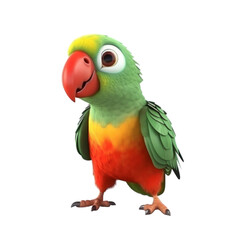 Cartoon Parrot PNG Cutout, Generative AI