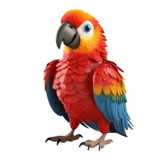 Cartoon Parrot PNG Cutout, Generative AI