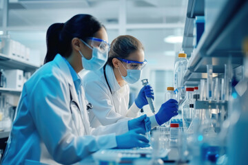 Doctor or researcher examines a sample, their expression focused and determined