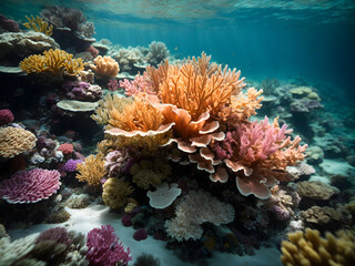 Naklejka na ściany i meble Coral Reef Chronicles: A Journey Through the Underwater Wonders 