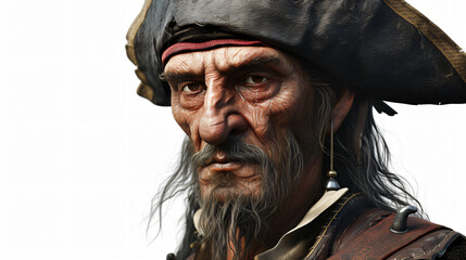 A jaw-dropping 3D rendering of a fearsome pirate, exuding an irresistible aura of adventure and...