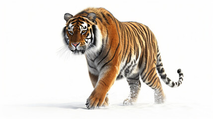 A captivating and breathtaking 3D rendering of a fierce tiger, meticulously crafted to showcase its power and beauty. With super rendering techniques, this art piece stands out in vivid deta