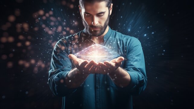 Mental communication and mind control through telepathy and thought power concept