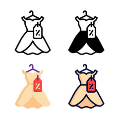 Fototapeta na wymiar Sale dress icon vector illustration logo template for many purpose. Isolated on white background.