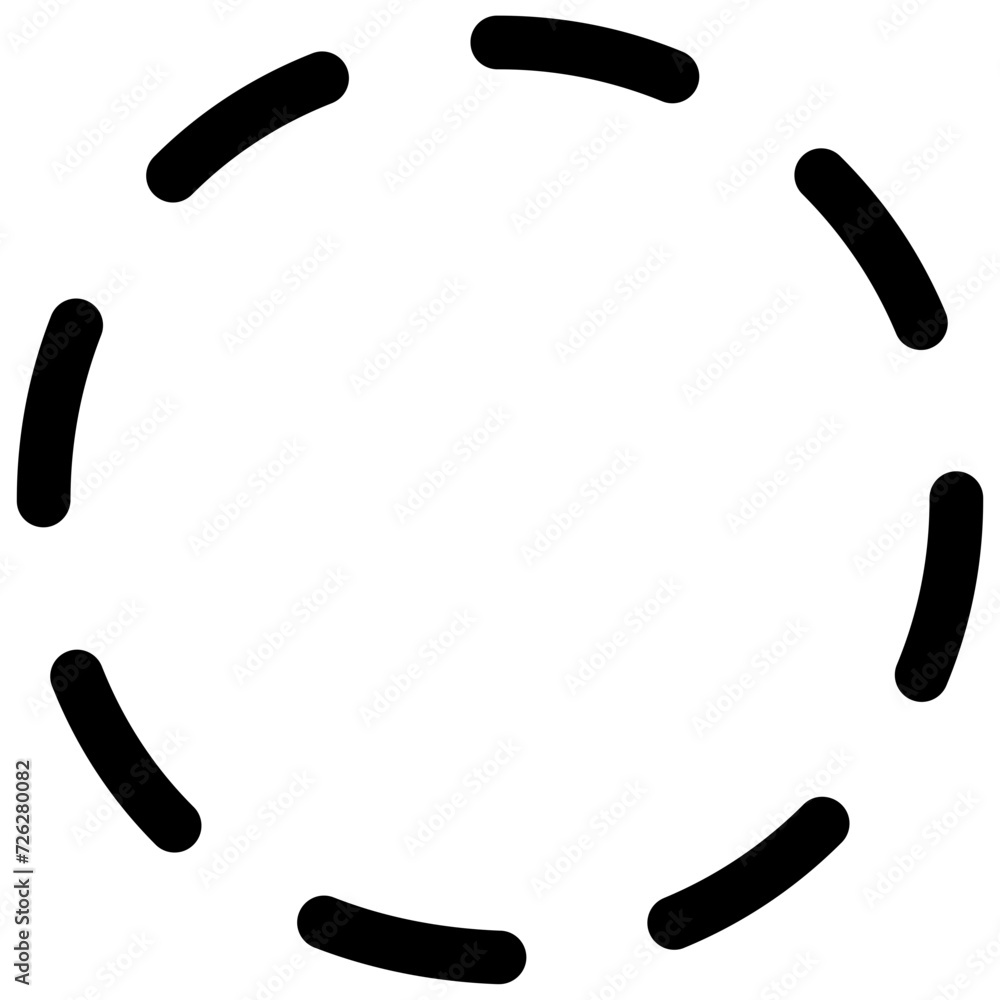 Poster rectangle and circle shape with solid and dotted line outline for background.