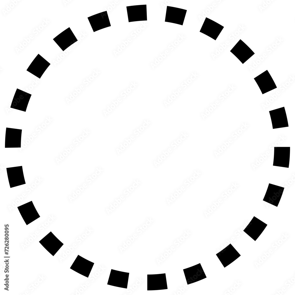 Poster rectangle and circle shape with solid and dotted line outline for background.