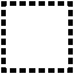 Rectangle and circle shape with solid and dotted line outline for background.