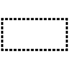 Rectangle and circle shape with solid and dotted line outline for background.