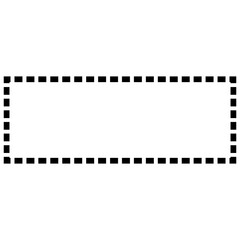 Rectangle and circle shape with solid and dotted line outline for background.