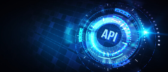 API - Application Programming Interface. Software development tool. Business, modern technology, internet and networking concept. 3d illustration