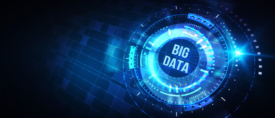 Business, Technology, Internet and network concept. Big Data Internet Information. 3d illustration