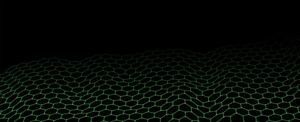 hexagon pattern. Seamless background. Abstract honeycomb background in green color. Vector illustration