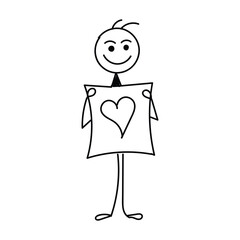 Funny Stick figure hand drawn style for print or use as poster, card, flyer, tattoo or T Shirt design