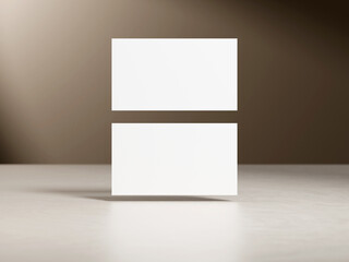 Elegant business card mockup on brown gradient background