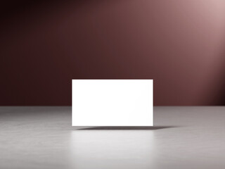 Elegant business card mockup on dark brown gradient background